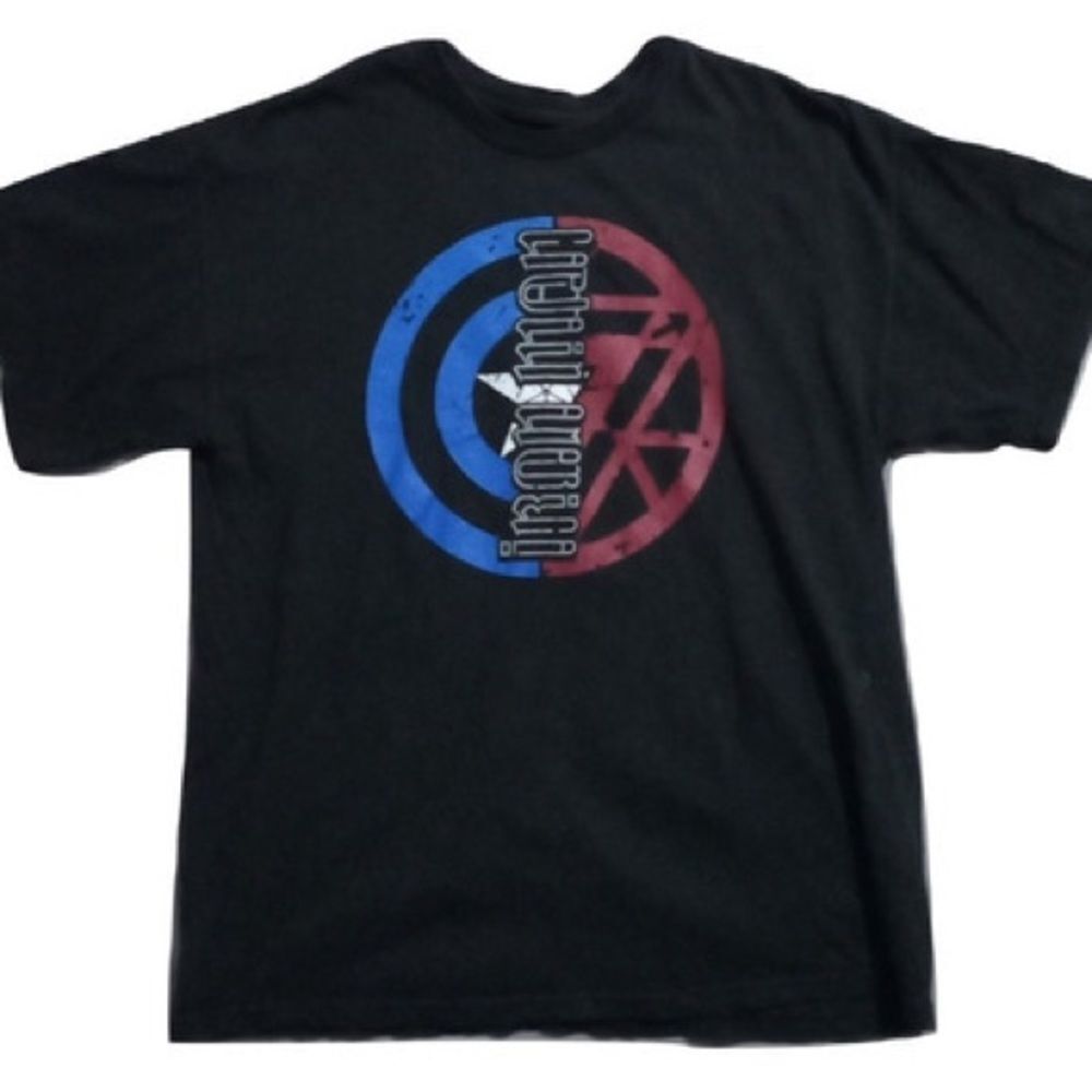 VTG,MARVEL CAPTAIN AMERICA IRON SHIRT SIZE L